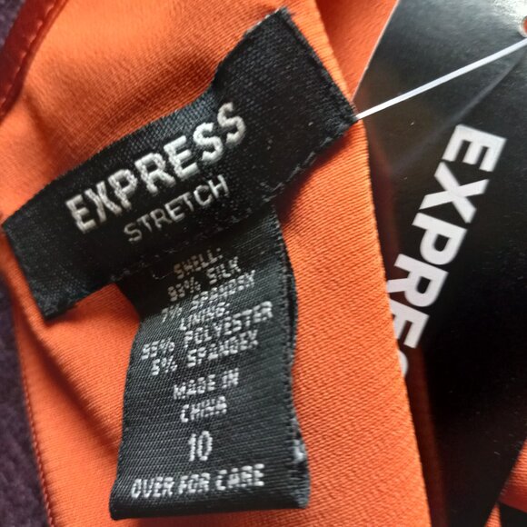 EXPRESS SILK ORANGE SLEEVELESS TOP 10 NWT - Picture 11 of 11
